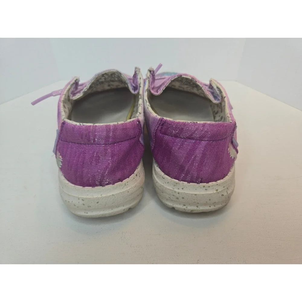 Hey Dude Wendy Youth Unicorn Dreamer Tie Dye Purple Shimmer Shoes Size 11